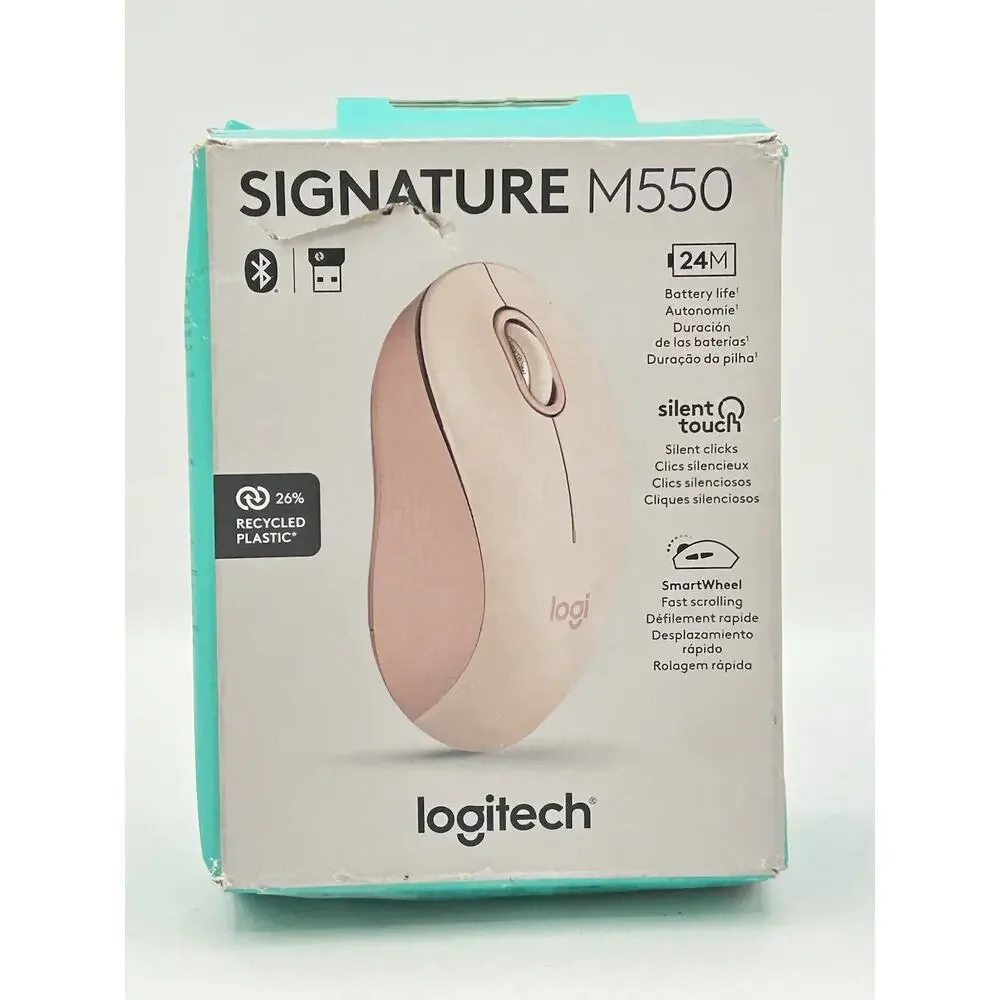 Logitech Signature M550 Mouse - Optical - Wireless 32.81 ft Bluetooth/Radio READ